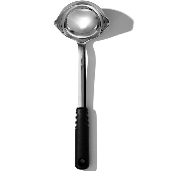 OXO Good Grips Stainless Steel Soup Sauce Ladle Black Handle NEW - Picture 1 of 7